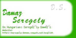 damaz seregely business card